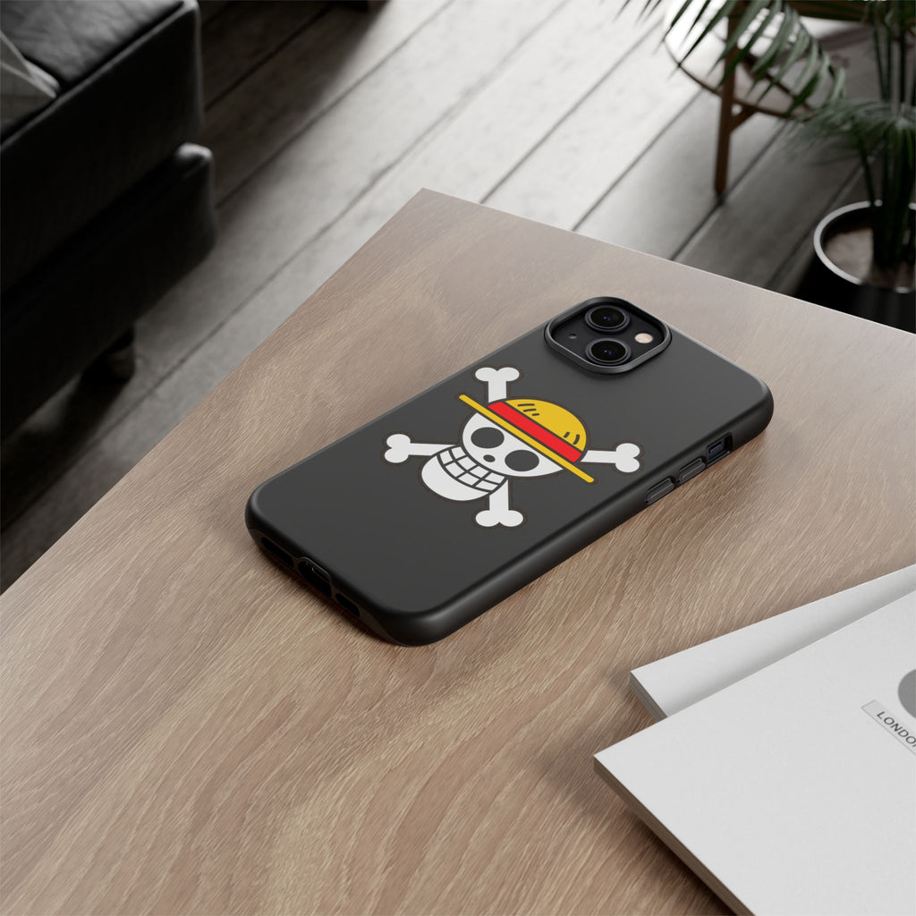 One Piece Straw Hat Skull Phone Case — Anime Pirate Jolly Roger Protective Cover
