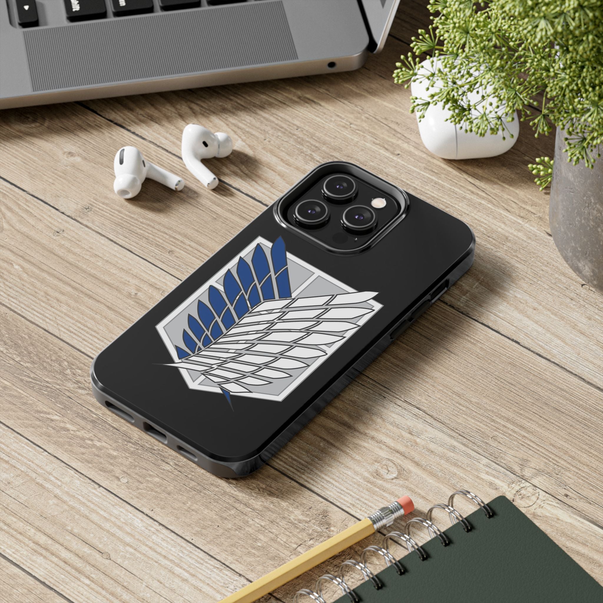 Attack On Titan Survey Corps Tough Phone Case — Anime Wings Emblem Protective iPhone Cover