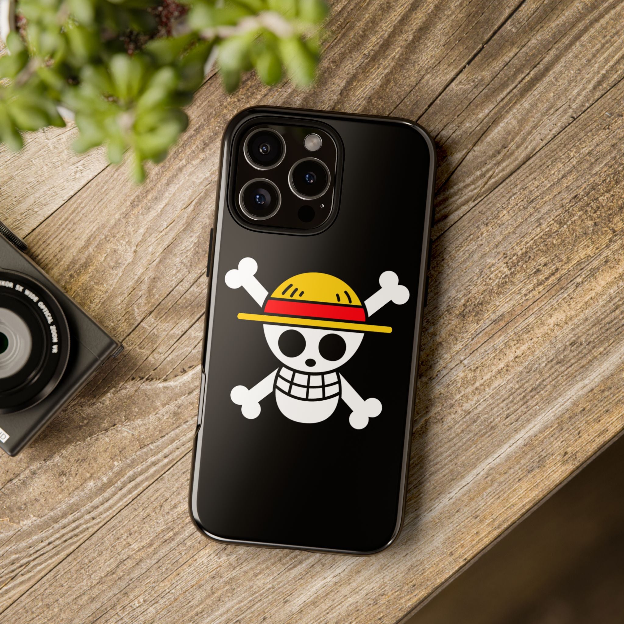 One Piece Straw Hat Skull Phone Case — Anime Pirate Jolly Roger Protective Cover