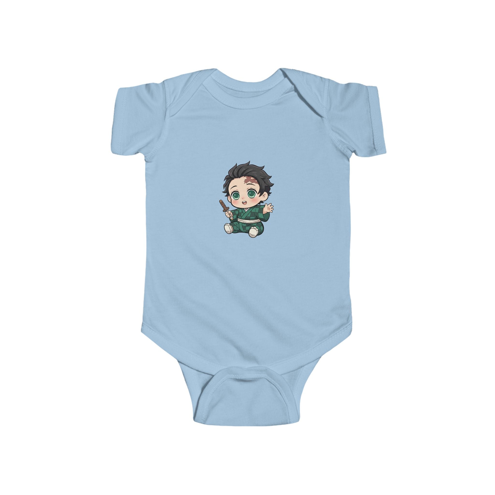 Tanjiro Baby Bodysuit — Chibi Demon Slayer Infant Onesie "Eat Sleep Tanjiro Repeat"