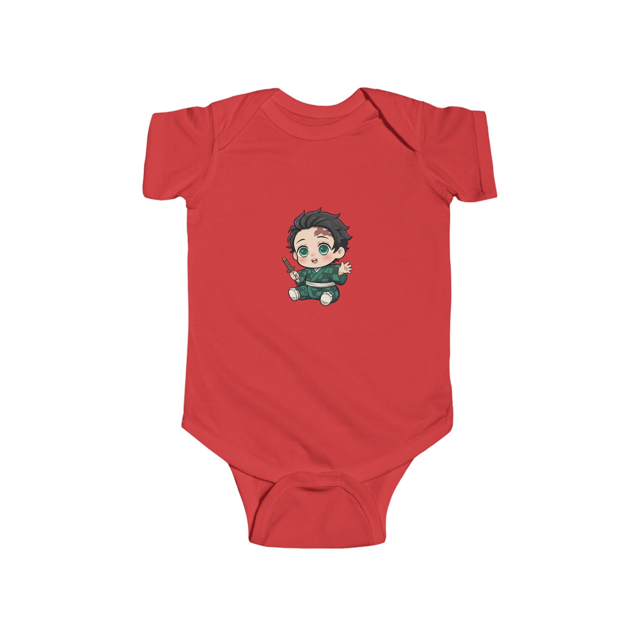 Tanjiro Baby Bodysuit — Chibi Demon Slayer Infant Onesie "Eat Sleep Tanjiro Repeat"