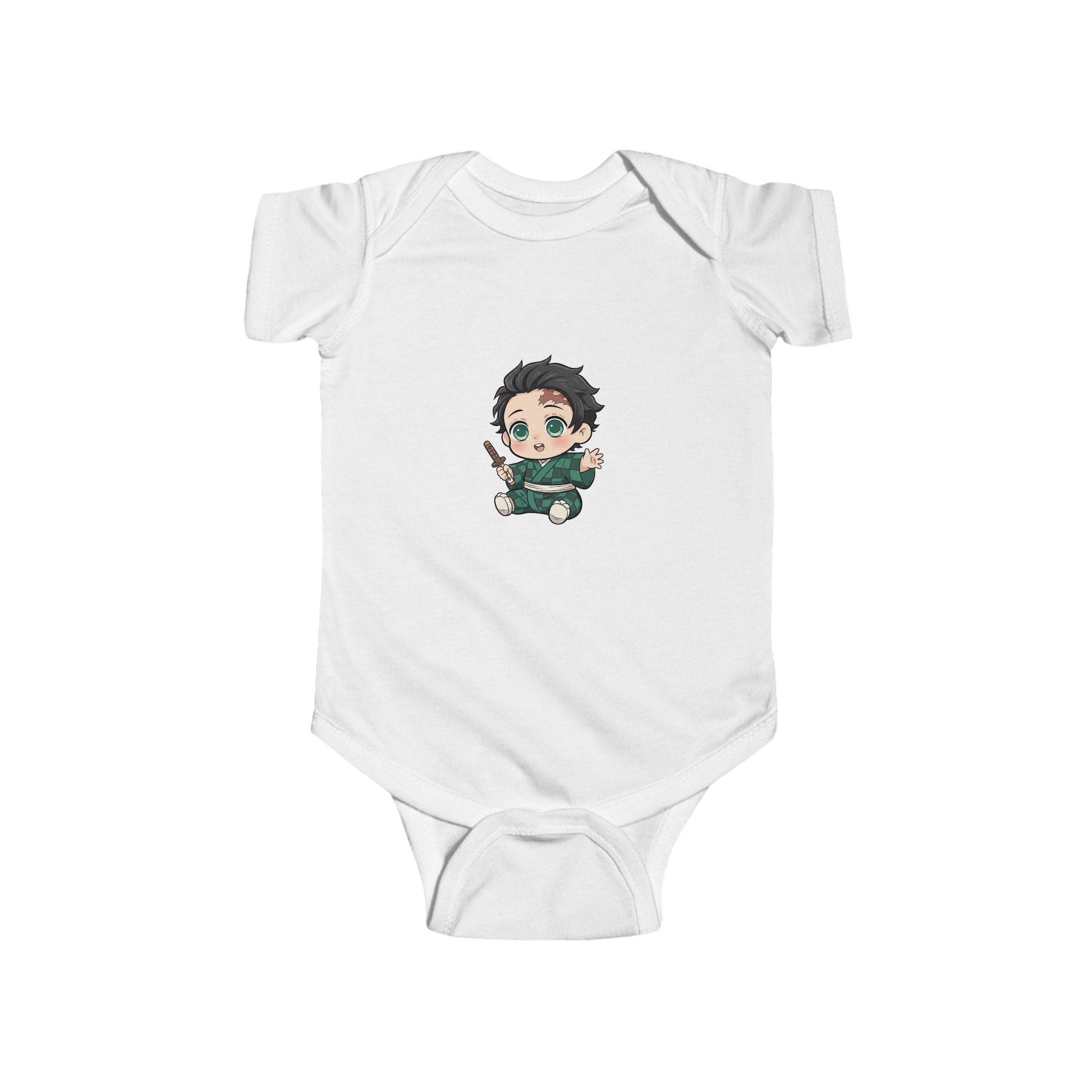 Tanjiro Baby Bodysuit — Chibi Demon Slayer Infant Onesie "Eat Sleep Tanjiro Repeat"