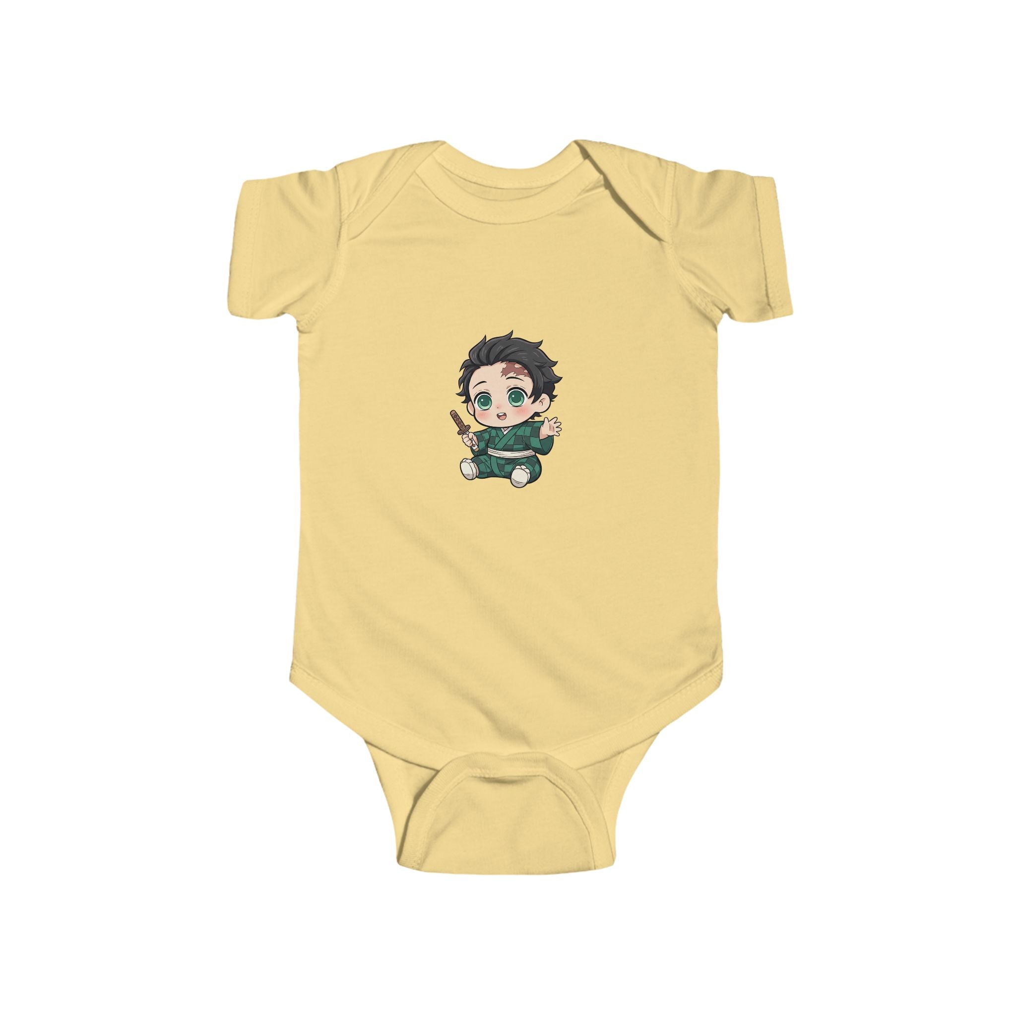 Tanjiro Baby Bodysuit — Chibi Demon Slayer Infant Onesie "Eat Sleep Tanjiro Repeat"