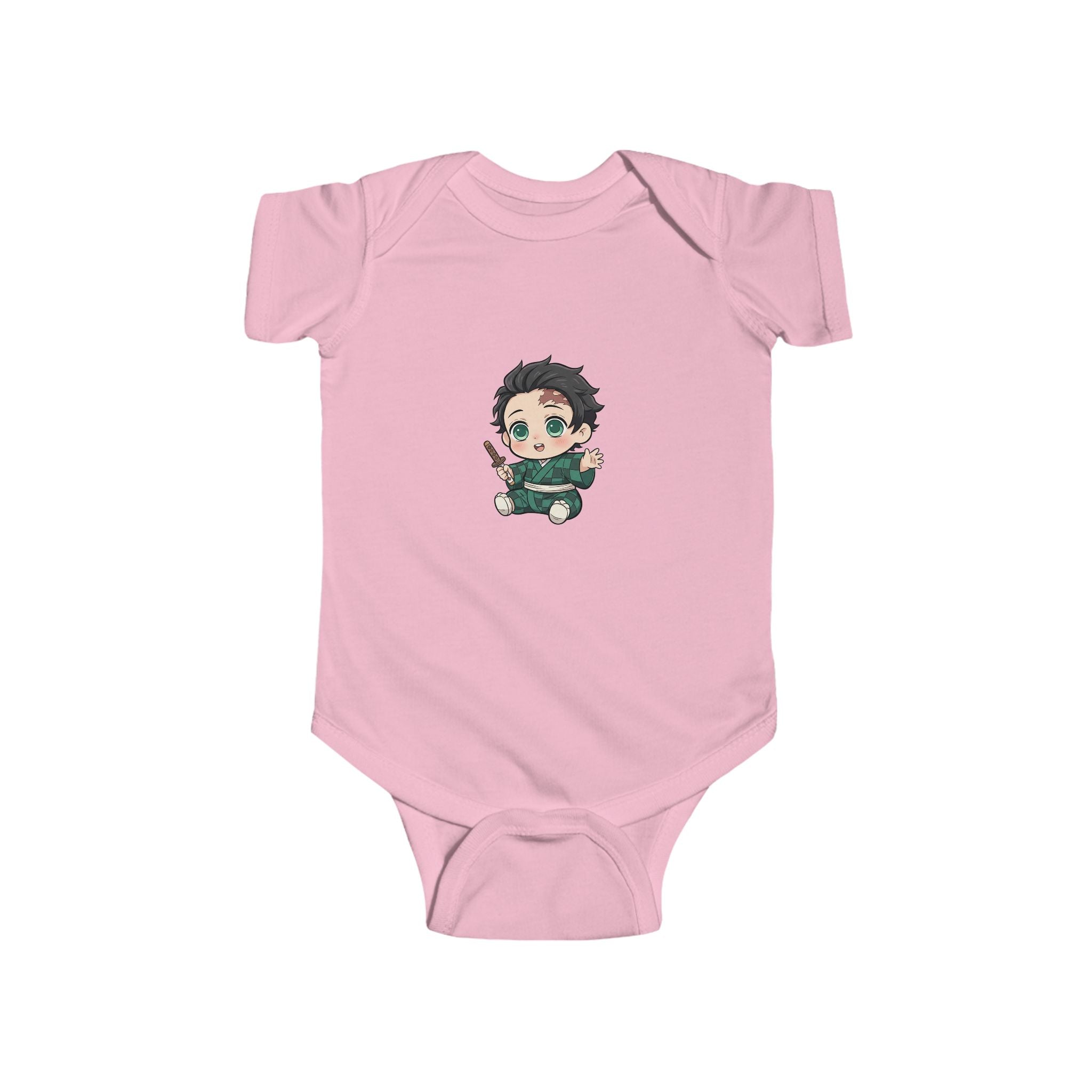 Tanjiro Baby Bodysuit — Chibi Demon Slayer Infant Onesie "Eat Sleep Tanjiro Repeat"