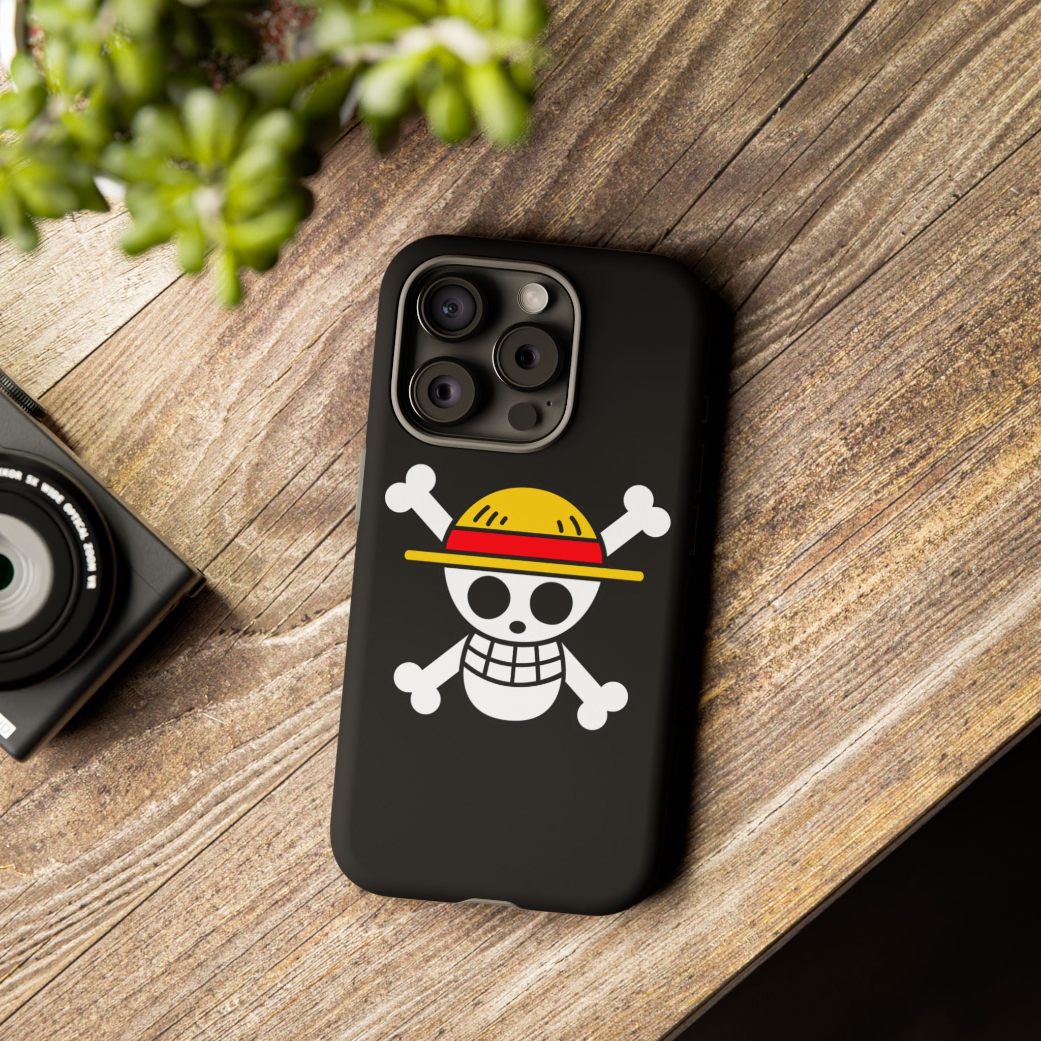 One Piece Straw Hat Skull Phone Case — Anime Pirate Jolly Roger Protective Cover
