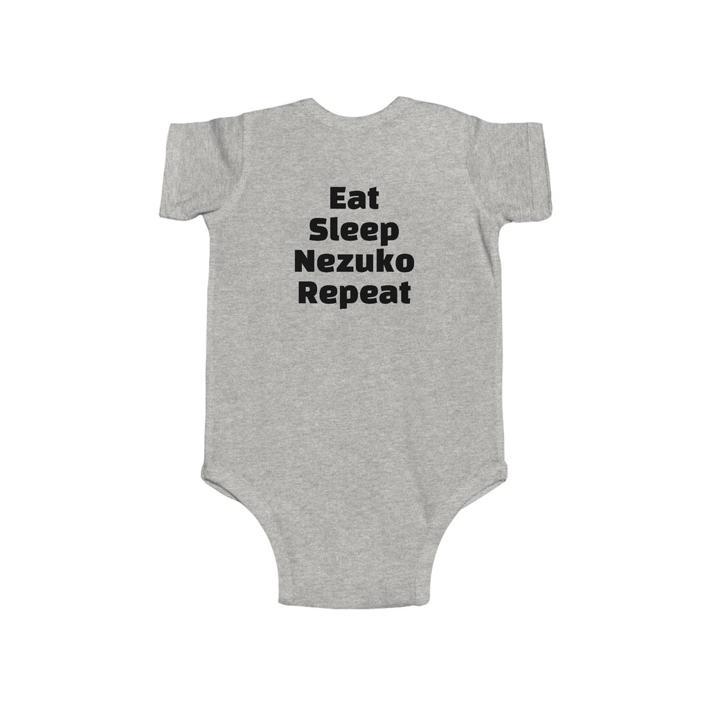 Nezuko Infant Bodysuit - Cute Chibi Character "Eat Sleep Nezuko Repeat" Baby Onesie