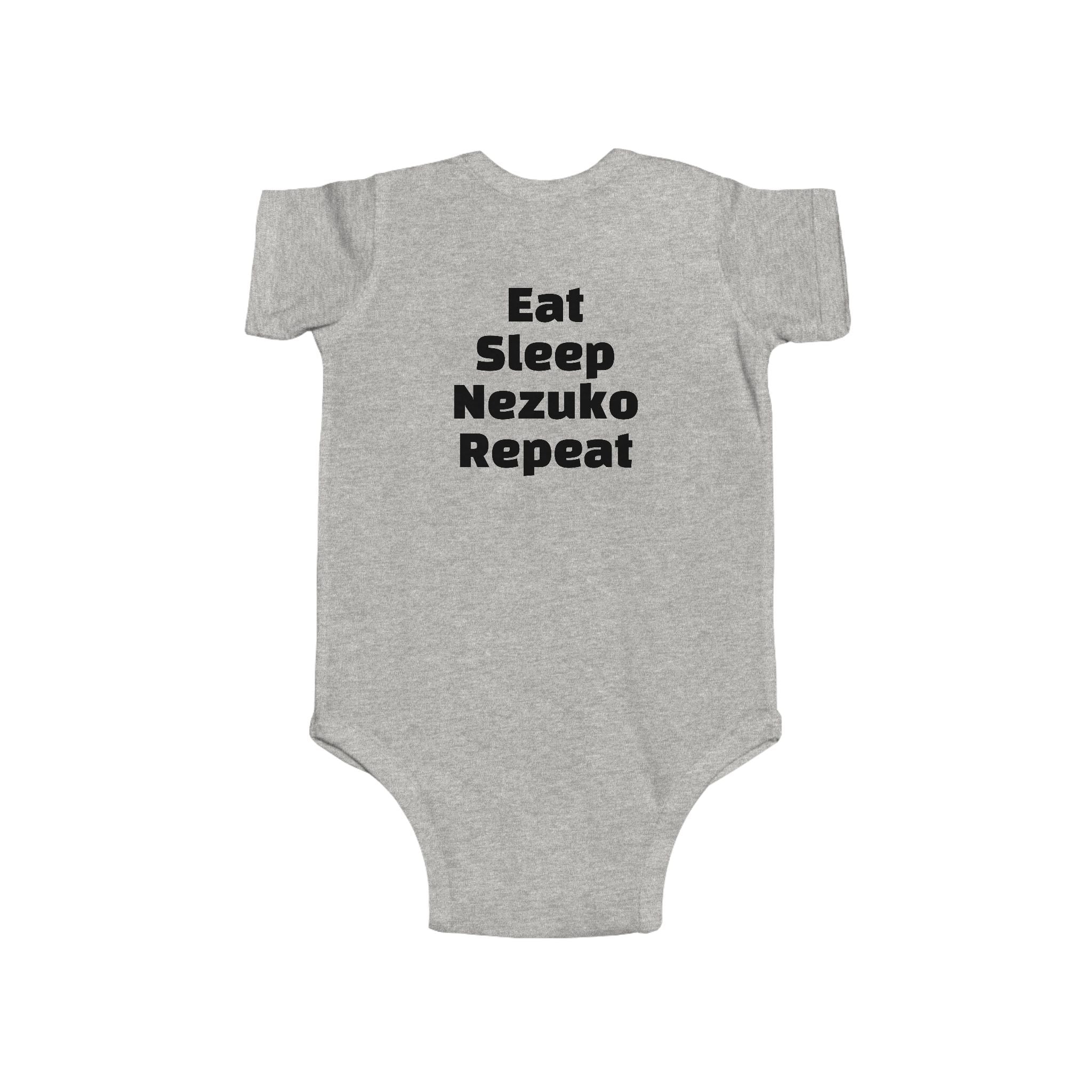 Nezuko Infant Bodysuit - Cute Chibi Character "Eat Sleep Nezuko Repeat" Baby Onesie