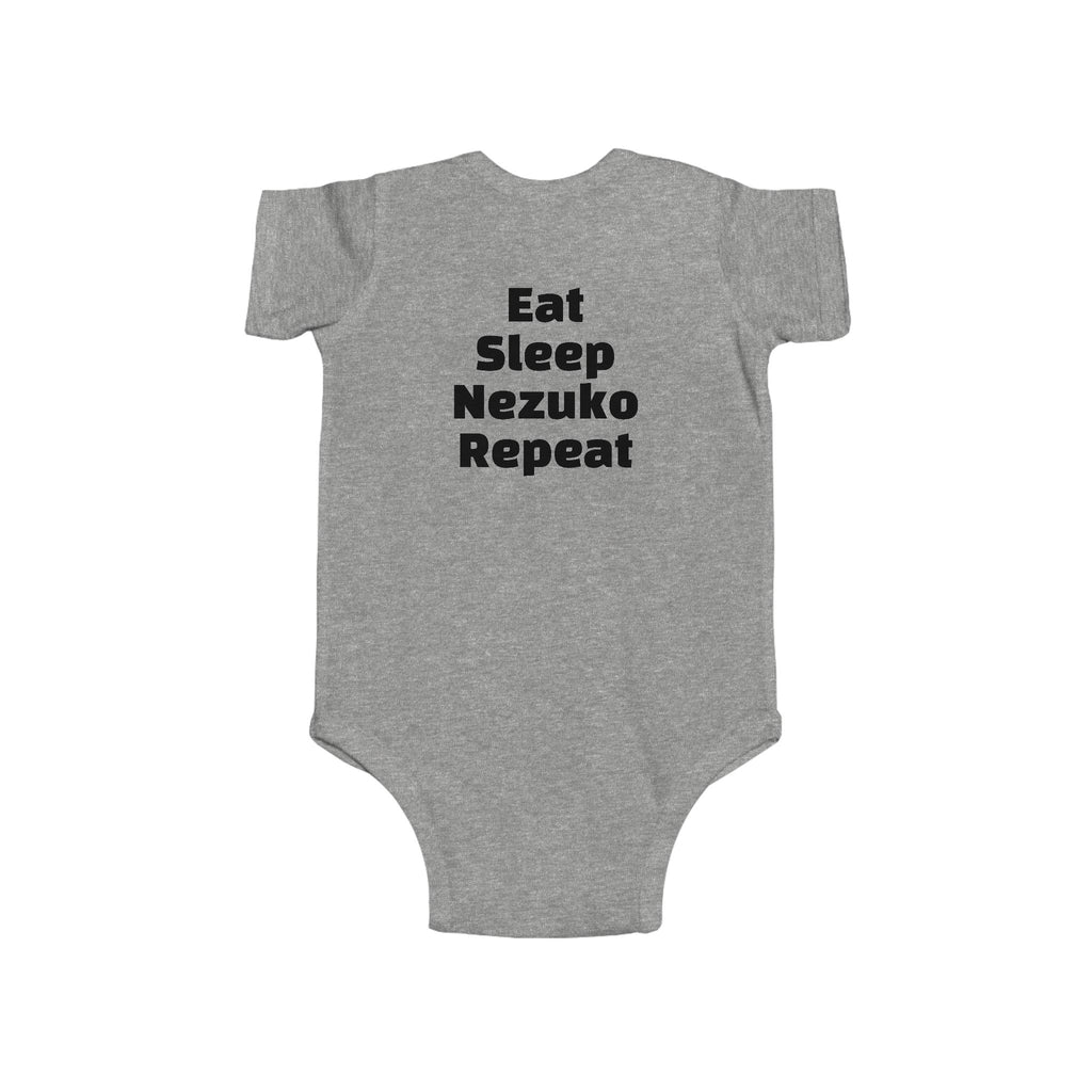 Nezuko Infant Bodysuit - Cute Chibi Character "Eat Sleep Nezuko Repeat" Baby Onesie
