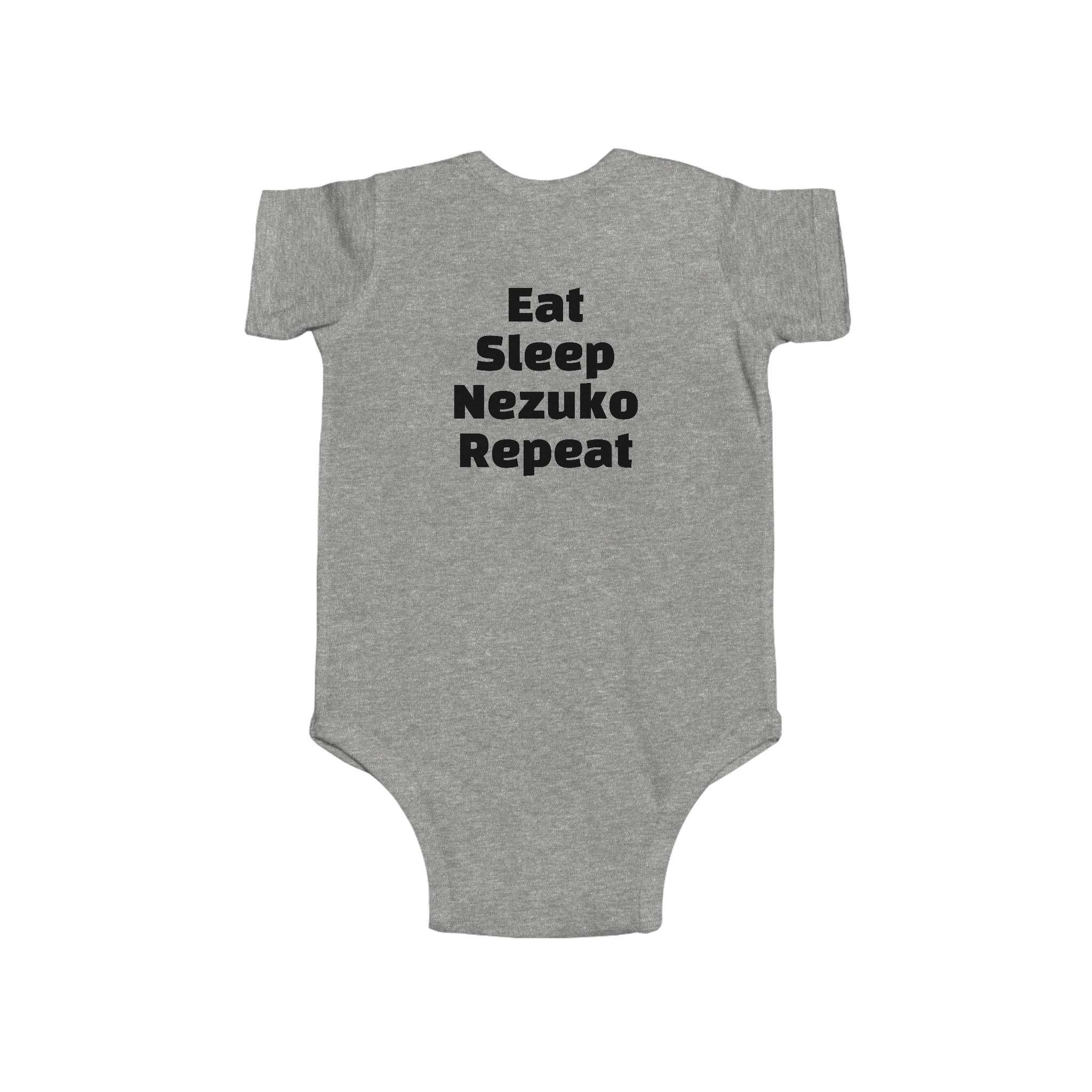 Nezuko Infant Bodysuit - Cute Chibi Character "Eat Sleep Nezuko Repeat" Baby Onesie