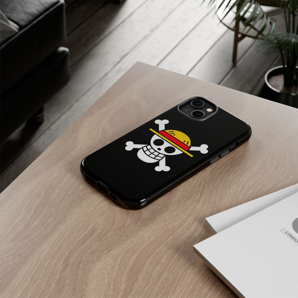 One Piece Straw Hat Skull Phone Case — Anime Pirate Jolly Roger Protective Cover