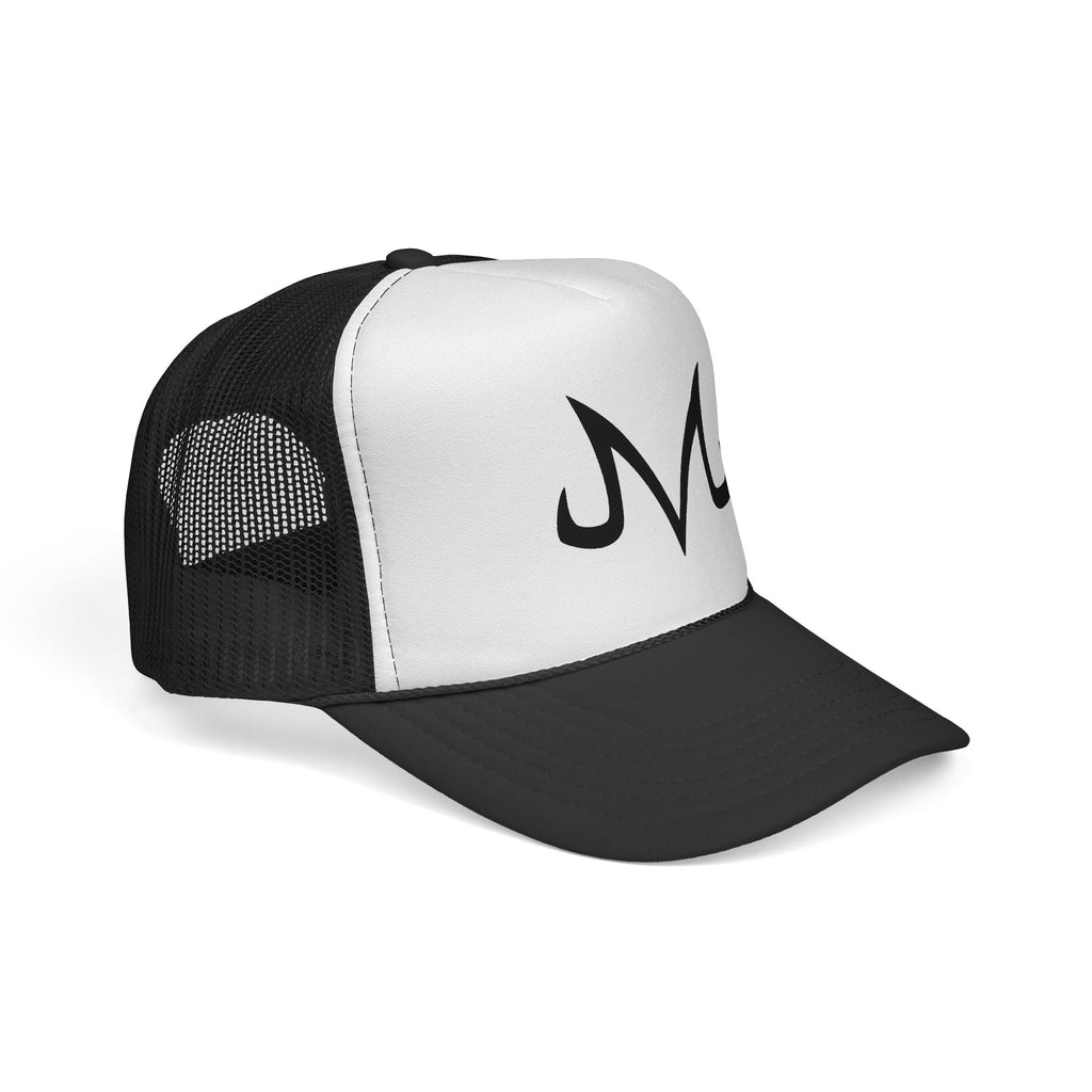 Dragonball z Majin 'M' Trucker Cap — Minimal Black & White Mesh Hat