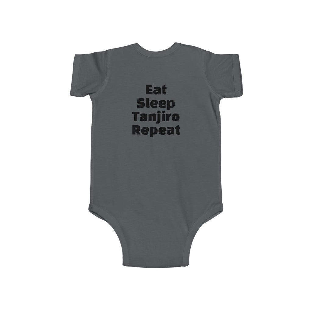 Tanjiro Baby Bodysuit — Chibi Demon Slayer Infant Onesie "Eat Sleep Tanjiro Repeat"