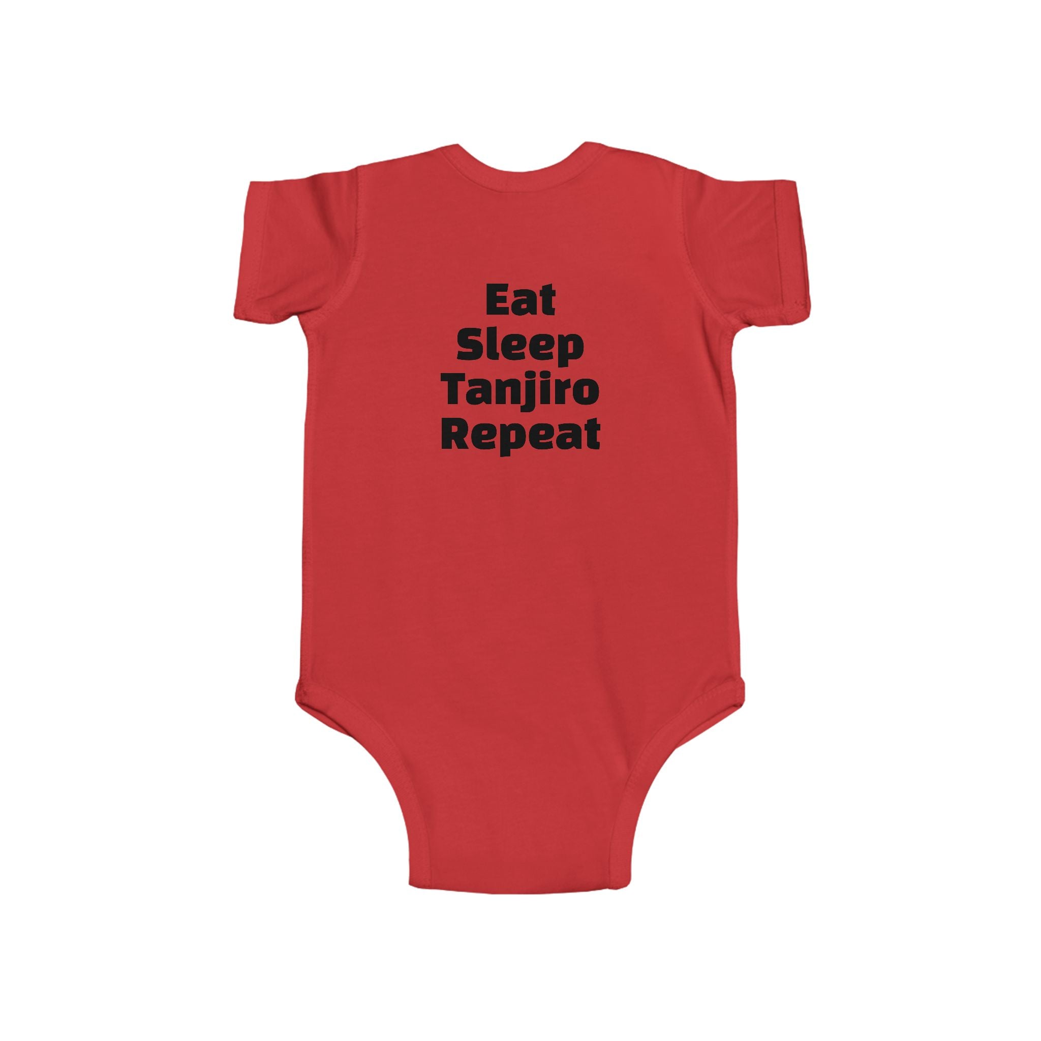 Tanjiro Baby Bodysuit — Chibi Demon Slayer Infant Onesie "Eat Sleep Tanjiro Repeat"