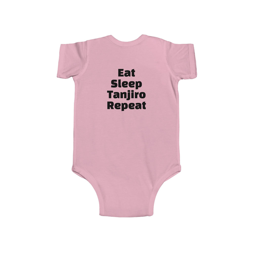Tanjiro Baby Bodysuit — Chibi Demon Slayer Infant Onesie "Eat Sleep Tanjiro Repeat"