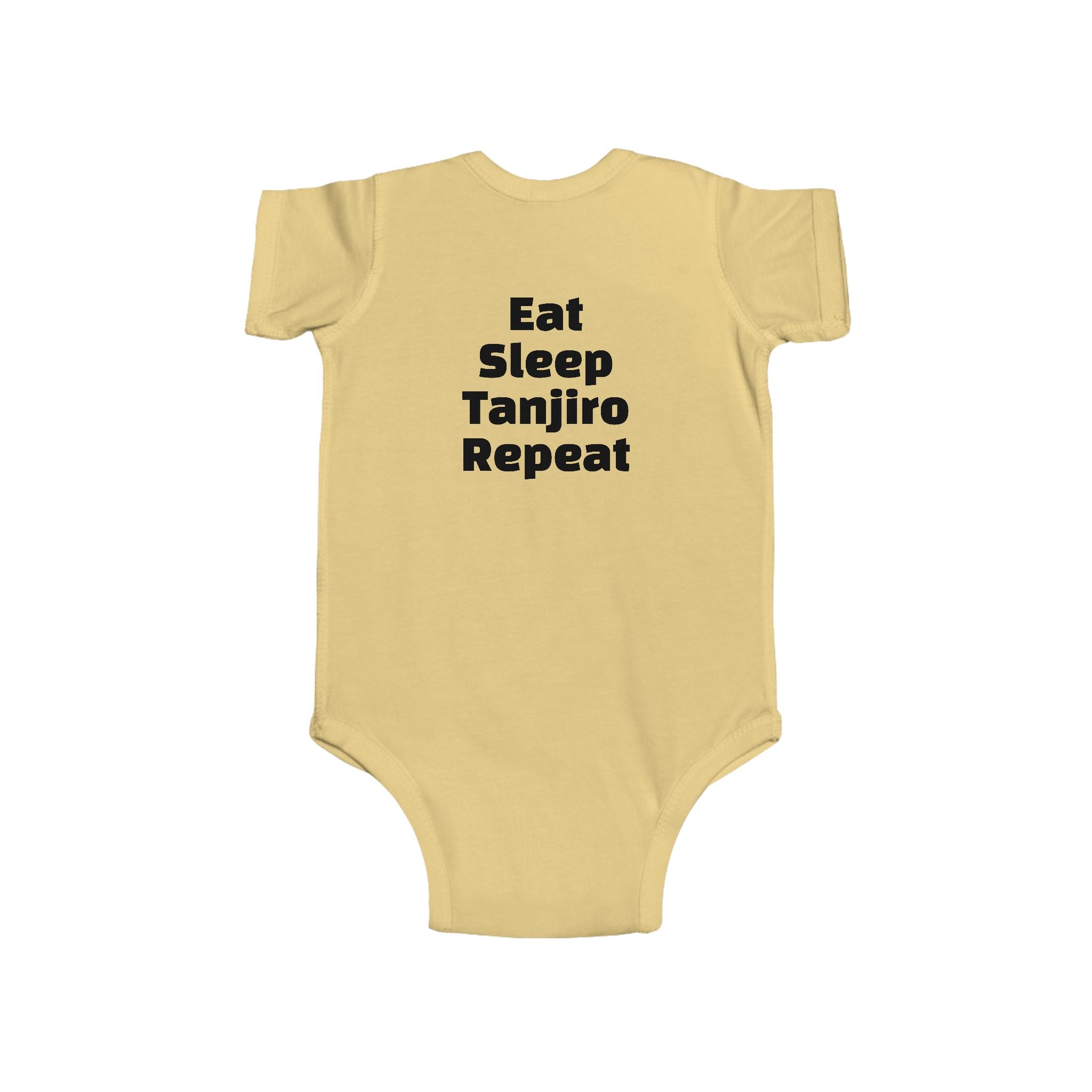 Tanjiro Baby Bodysuit — Chibi Demon Slayer Infant Onesie "Eat Sleep Tanjiro Repeat"