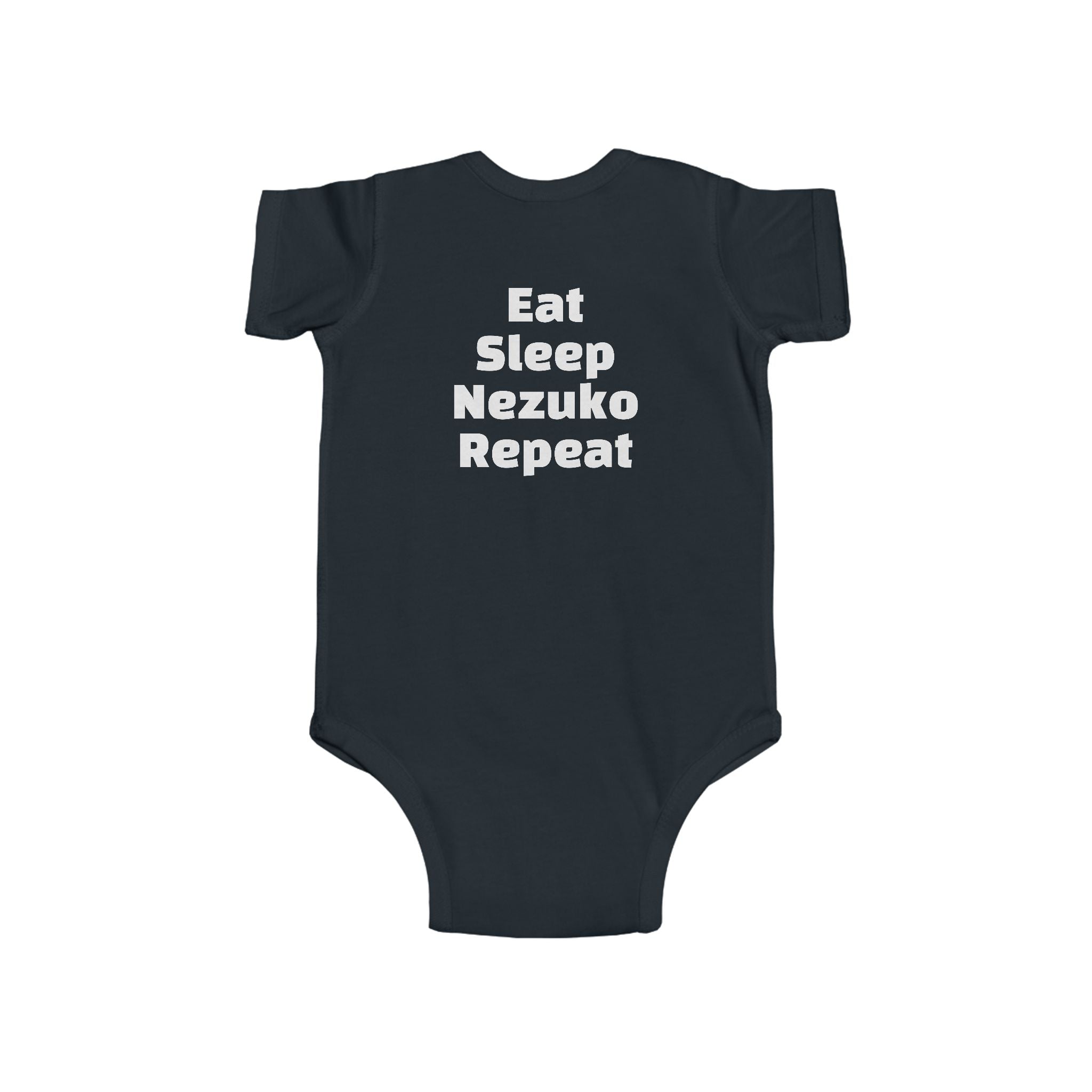 Nezuko Infant Bodysuit - Cute Chibi Character "Eat Sleep Nezuko Repeat" Baby Onesie