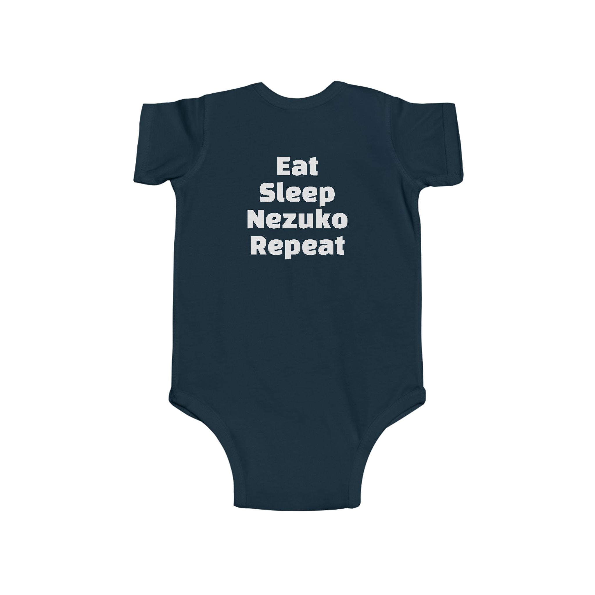 Nezuko Infant Bodysuit - Cute Chibi Character "Eat Sleep Nezuko Repeat" Baby Onesie